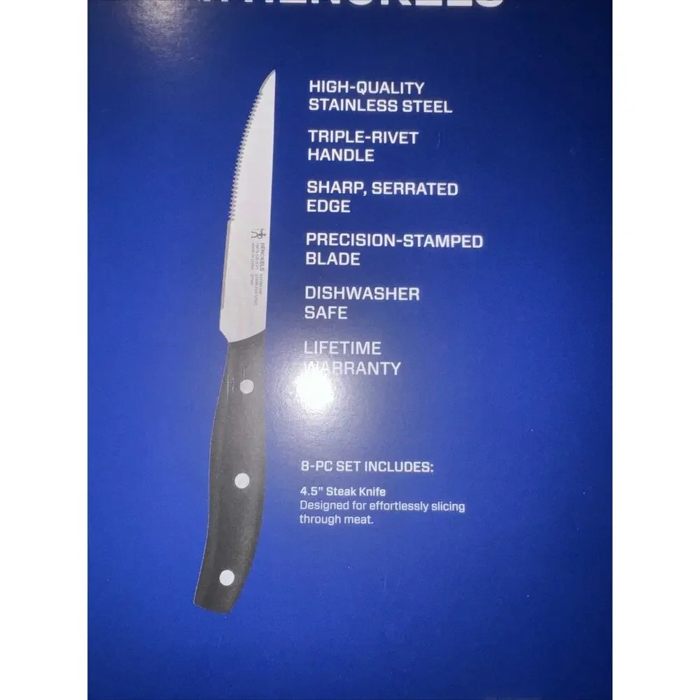 J A Henckels 8 Piece Steak Knife Set Knives Stainless Steel Serrated Lifetime